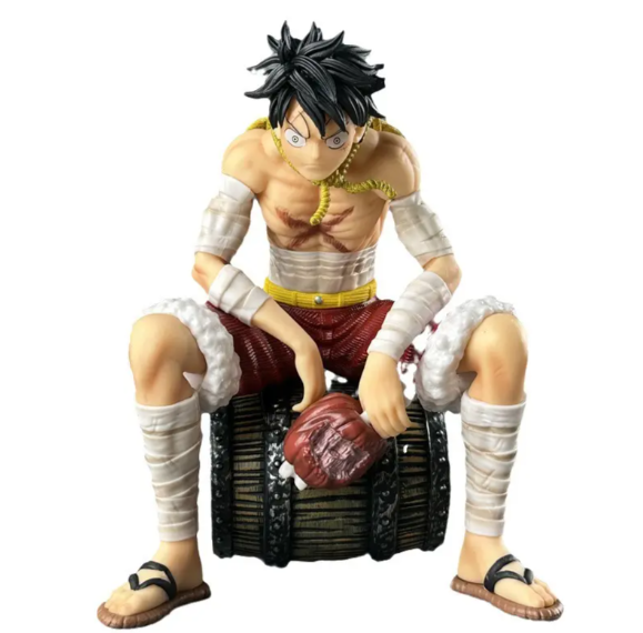 Monkey D. Luffy on Barrel Figure One Piece with 3 Faces