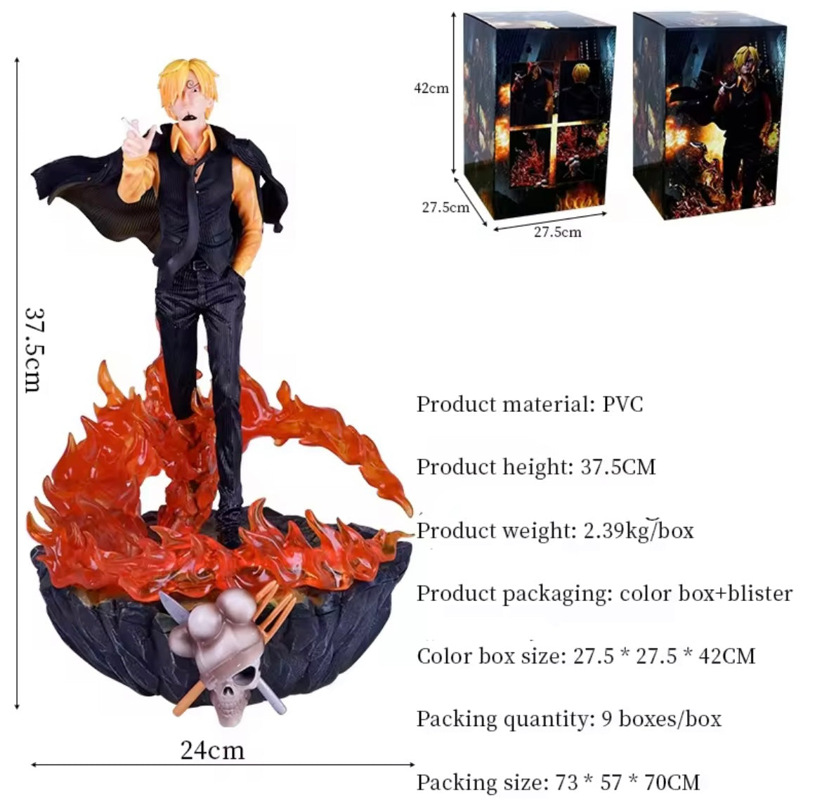 One Piece Sanji Action Figure Luffy Sauron Illuminated Scene