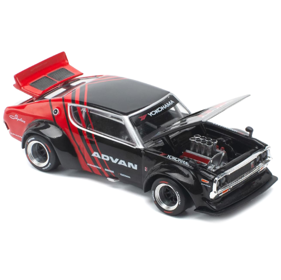 POP RACE PR64-199 Skyline KPGC110 (Kenmeri) ADVAN 1/64 Diecast Model