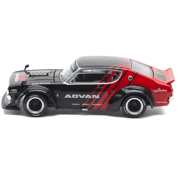 POP RACE PR64-199 Skyline KPGC110 (Kenmeri) ADVAN 1/64 Diecast Model