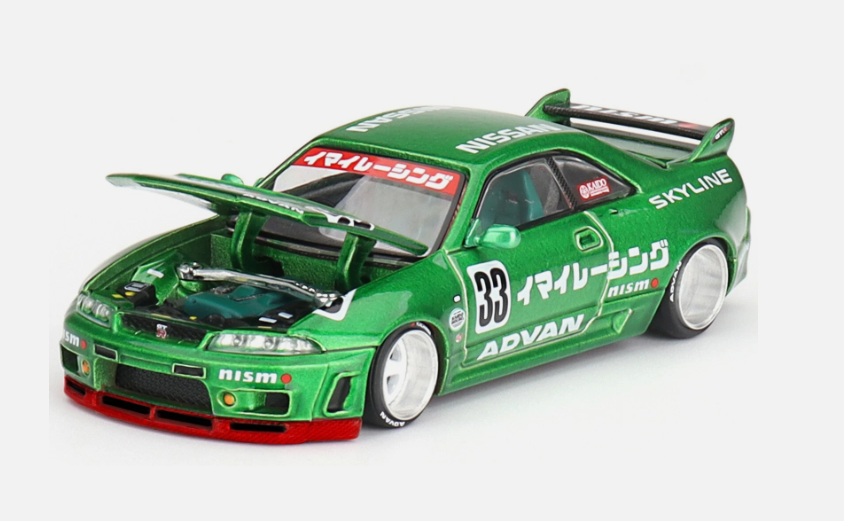 Nissan Skyline GT-R (R33) Custom Race Green 1/64 Diecast Model