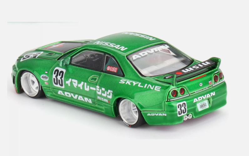 Nissan Skyline GT-R (R33) Custom Race Green 1/64 Diecast Model