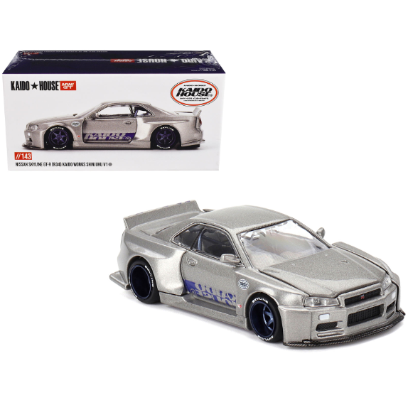 Kaido House Mini GT //143 Nissan Skyline GT-R (R34) Shinigami V1 1/64 Diecast Model