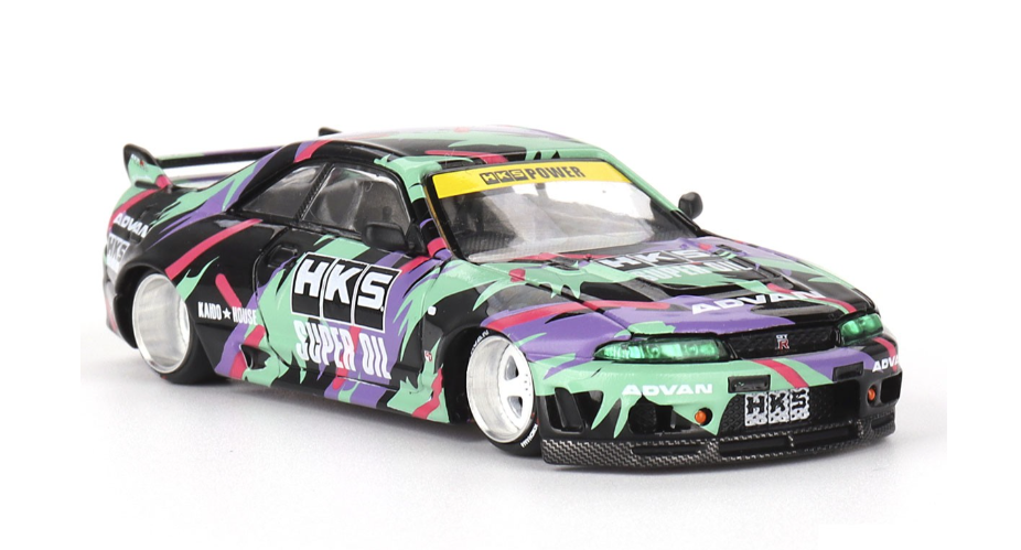 Kaido House Mini GT //129 Nissan Skyline GT-R (R33) HKS V1 1/64 Diecast Model