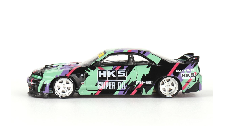 Kaido House Mini GT //129 Nissan Skyline GT-R (R33) HKS V1 1/64 Diecast Model