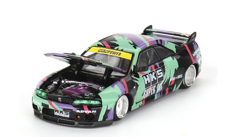 Kaido House Mini GT //129 Nissan Skyline GT-R (R33) HKS V1 1/64 Diecast Model