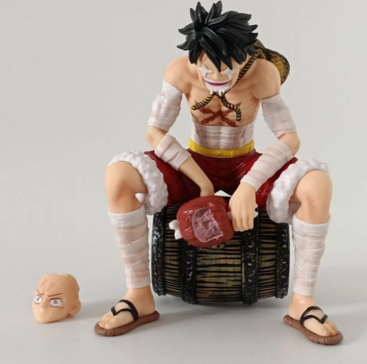 Monkey D. Luffy on Barrel Figure  One Piece with 3 Faces