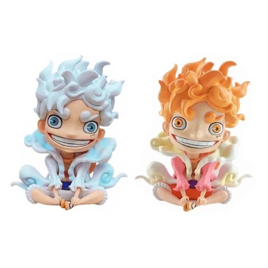 One Piece Monkey D. Luffy Gear 5 Chibi Figure Set (2 Pcs)