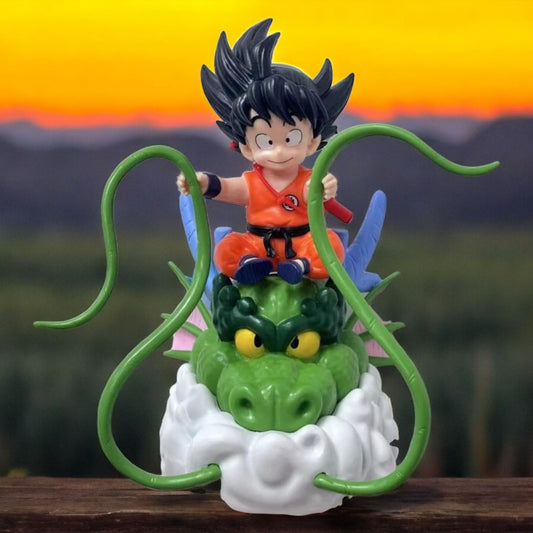 Young Goku Riding Shenron Figure