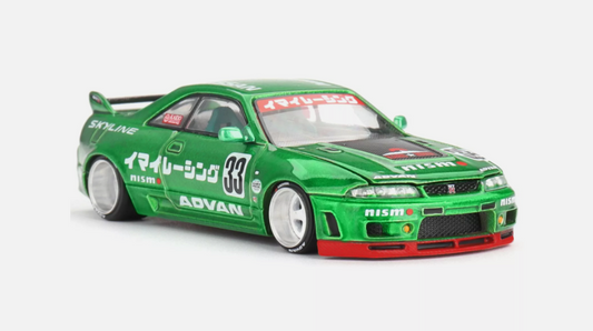 Nissan Skyline GT-R (R33) Custom Race Green 1/64 Diecast Model