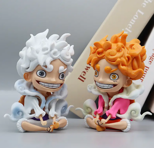 One Piece Monkey D. Luffy Gear 5 Chibi Figure Set (2 Pcs)