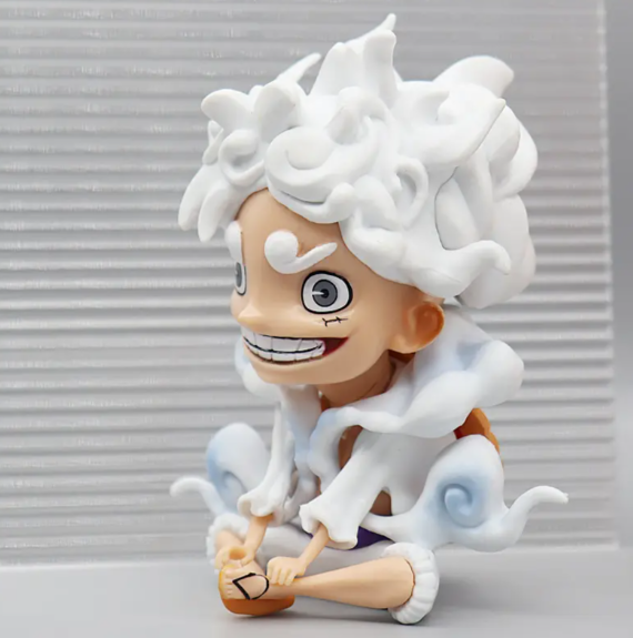One Piece Monkey D. Luffy Gear 5 Chibi Figure Set (2 Pcs)