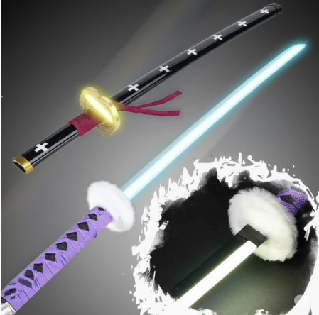 Trafalgar Law's Kikoku Katana Replica with LED Light - One Piece Cosplay Sword